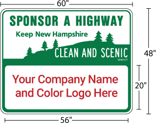 NH Sponsor A Highway Program Apopt-A-Highway Sponsor Sign