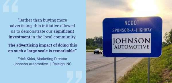 Testimonial illustrating benefits of Sponsor-A-Highway