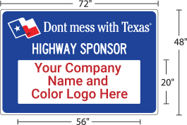 Texas Highway Sponsorship Sign