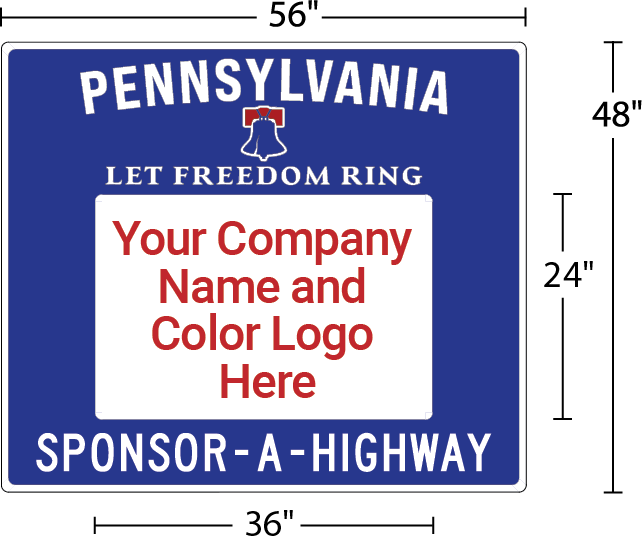 Pennsylvania Sponsor-A-Highway Apopt-A-Highway Sponsor Sign